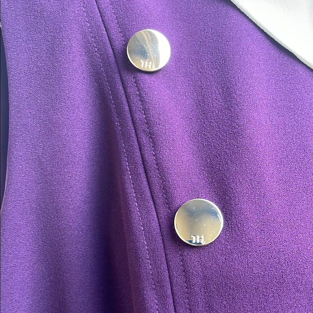 Vintage Purple Tommy Hilfiger Sleeveless Dress with White Collar - Picture 4 of 11